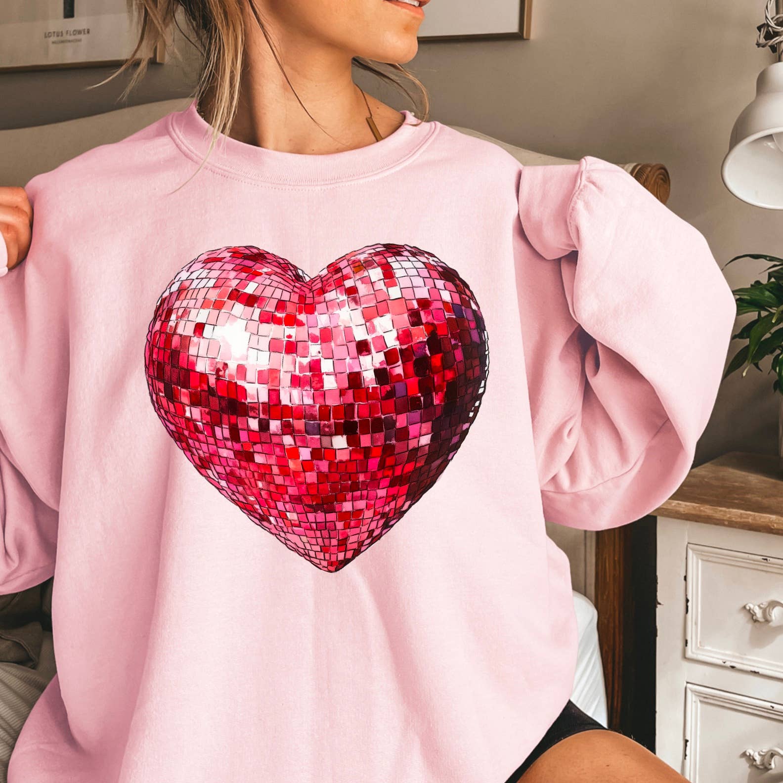 Heart Disco Ball Screen Print - Adult & Kids T-Shirts, Sweatshirts & Hoodies apparel design preview 1