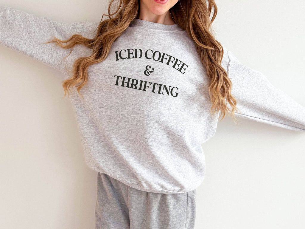 Coffee Iced and Thrifting, - Adult & Kids T-Shirts, Sweatshirts & Hoodies apparel design preview 1