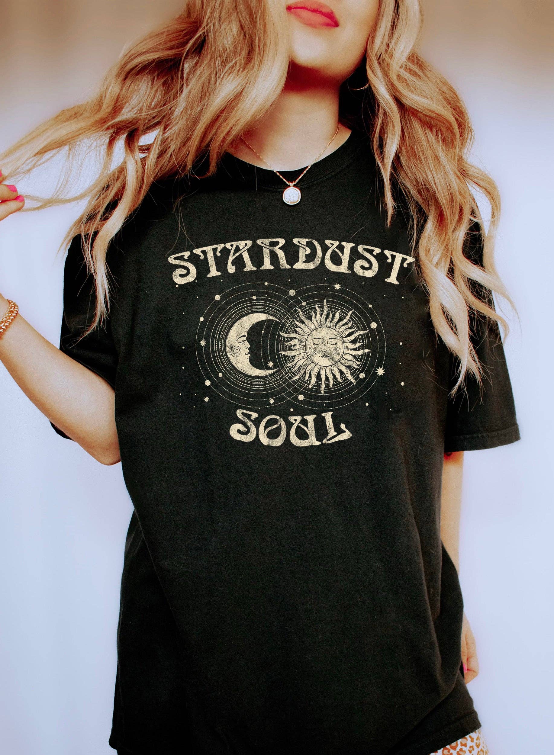 Stardust Soul Sun and Moon Celestial - Adult & Kids T-Shirts, Sweatshirts & Hoodies apparel design preview 1