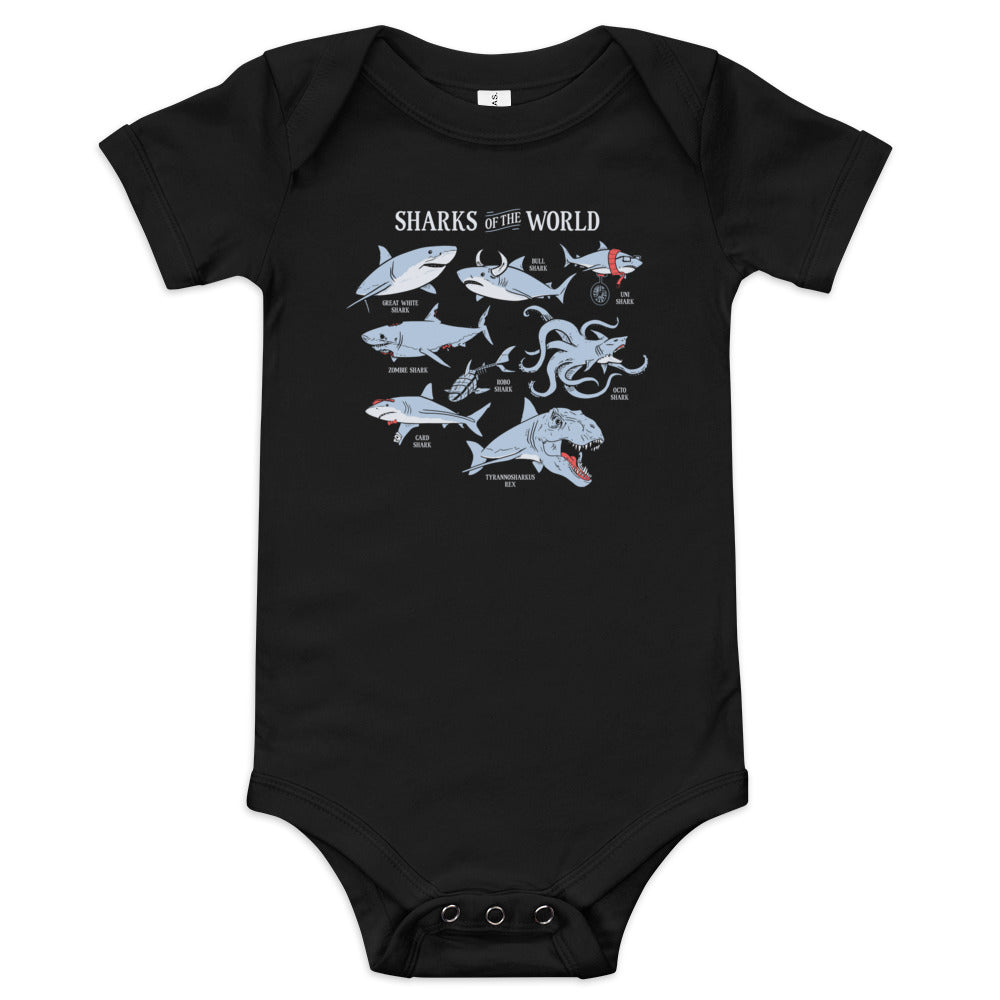 Sharks Of The World Kid's Onesie - Adult & Kids T-Shirts, Sweatshirts & Hoodies apparel design preview 1