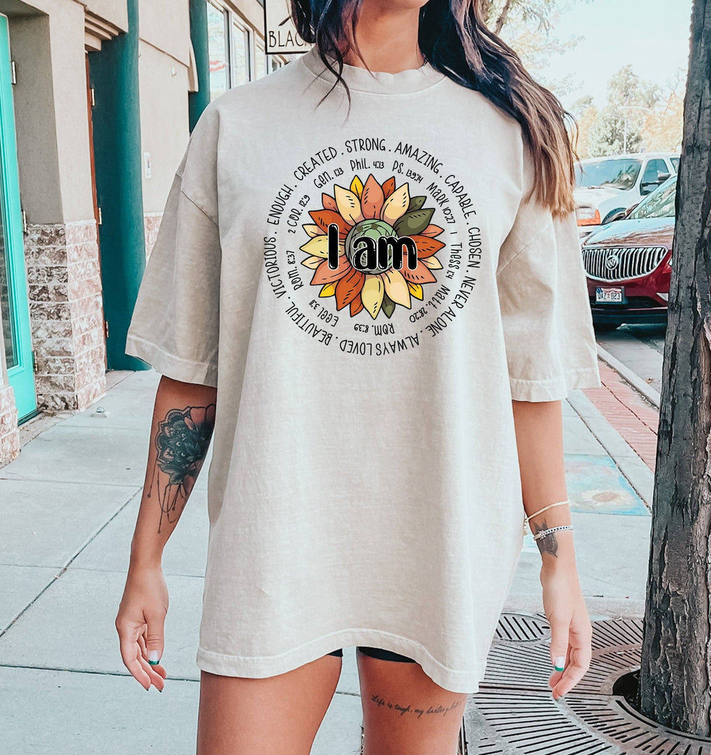 I Am Strong Biblical Floral Bk - Adult & Kids T-Shirts, Sweatshirts & Hoodies apparel design preview 1