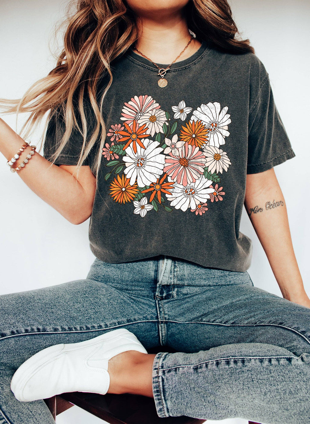 Boho Chic Wildflower Floral - Adult & Kids T-Shirts, Sweatshirts & Hoodies apparel design preview 1