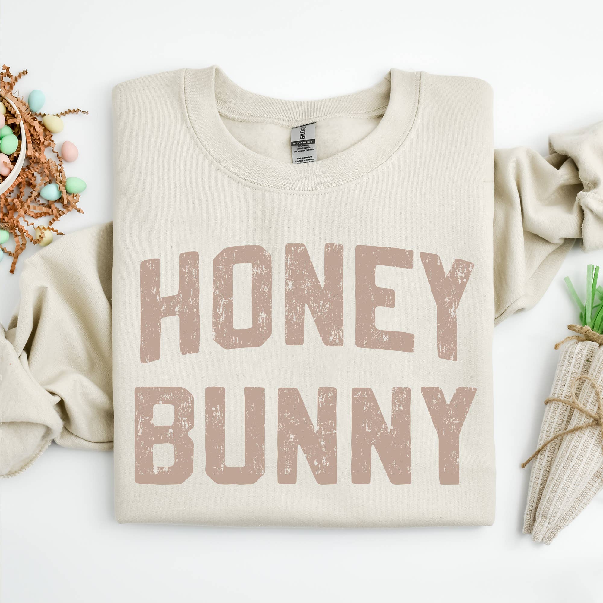 Honey Bunny Crewneck Easter Sand - Adult & Kids T-Shirts, Sweatshirts & Hoodies apparel design preview 1