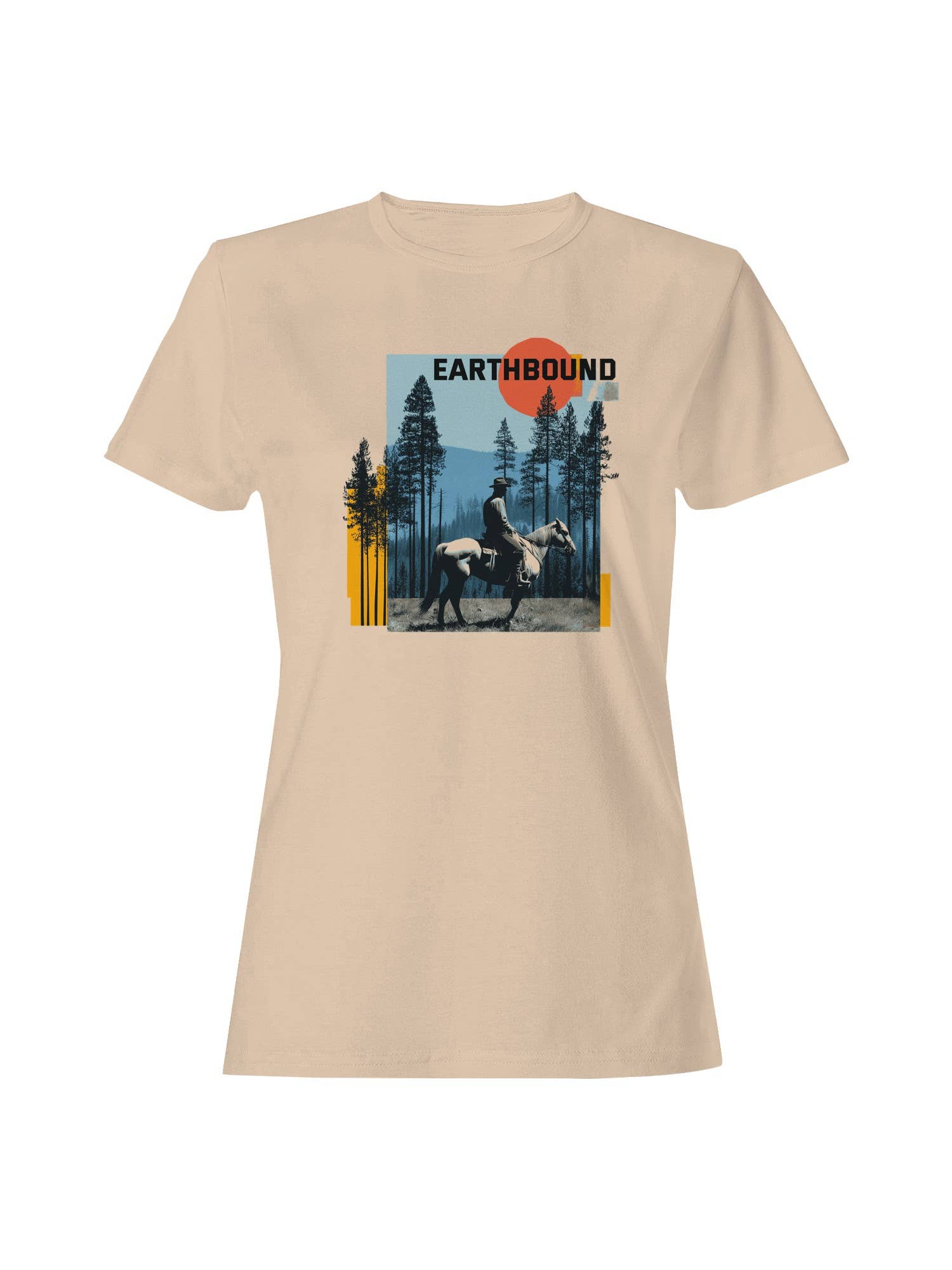 Earthbound Cowboy Wilderness Art Women's - Adult & Kids T-Shirts, Sweatshirts & Hoodies apparel design preview 1