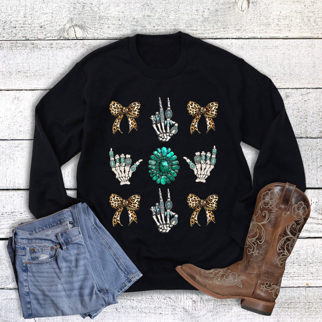 Western Coquette Turquoise Leopard - Adult & Kids T-Shirts, Sweatshirts & Hoodies apparel design preview 1