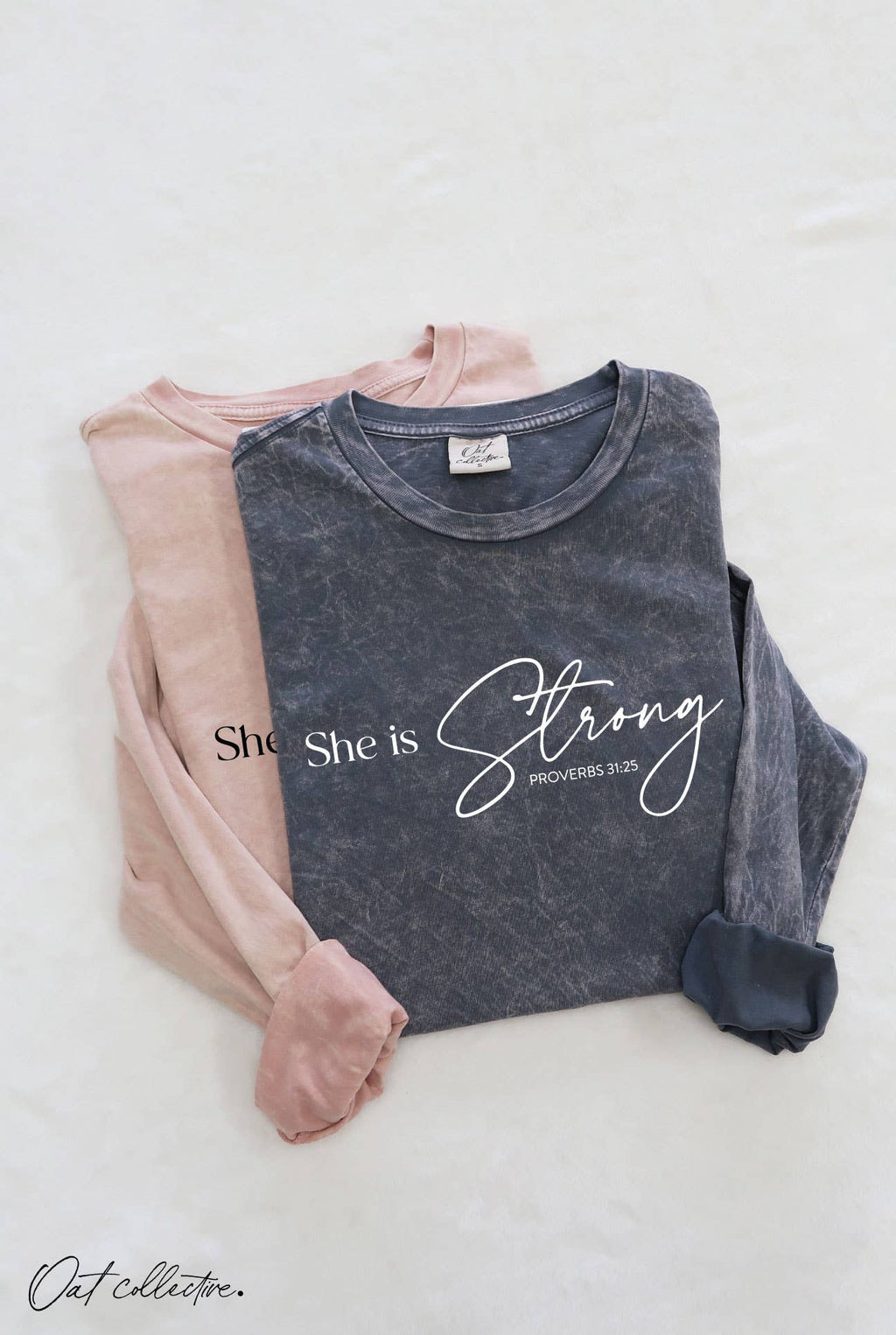 She Is Strong Mineral Washed Graphic - Adult & Kids T-Shirts, Sweatshirts & Hoodies apparel design preview 1