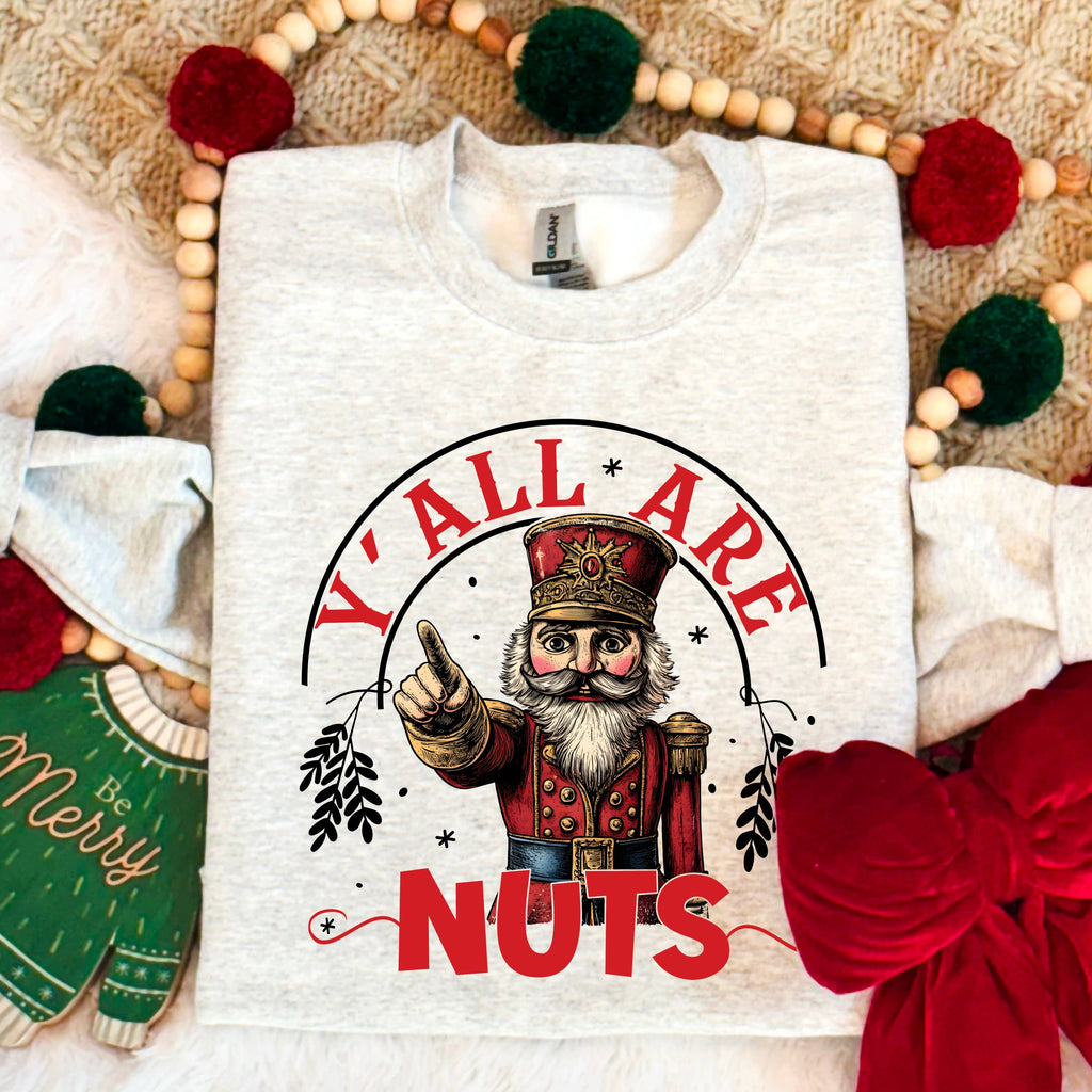 Yall Are Nuts Christmas 2025 Gildan - Adult & Kids T-Shirts, Sweatshirts & Hoodies apparel design preview 1
