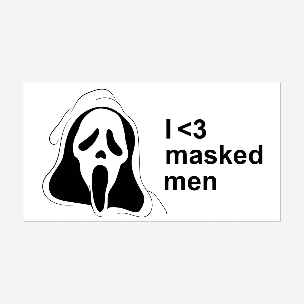 I Love Masked Men Funny Sticker Decal, Book Lover - Adult & Kids T-Shirts, Sweatshirts & Hoodies apparel design preview 1