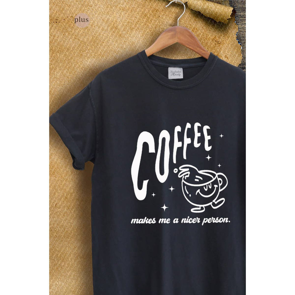 Coffee Makes Me A Nicer Person Vintage Graphic Plus - Adult & Kids T-Shirts, Sweatshirts & Hoodies apparel design preview 1