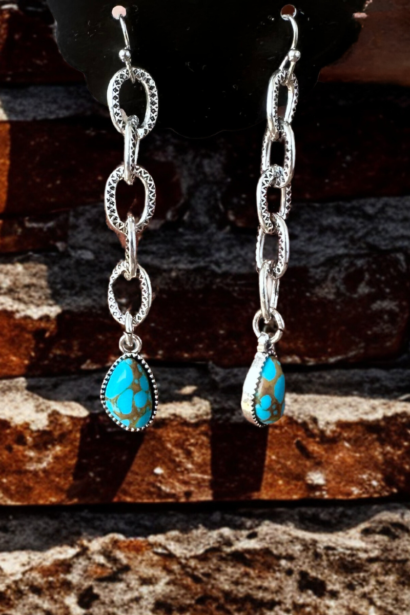 Linked in Turquoise Earrings - Adult & Kids T-Shirts, Sweatshirts & Hoodies apparel design preview 1