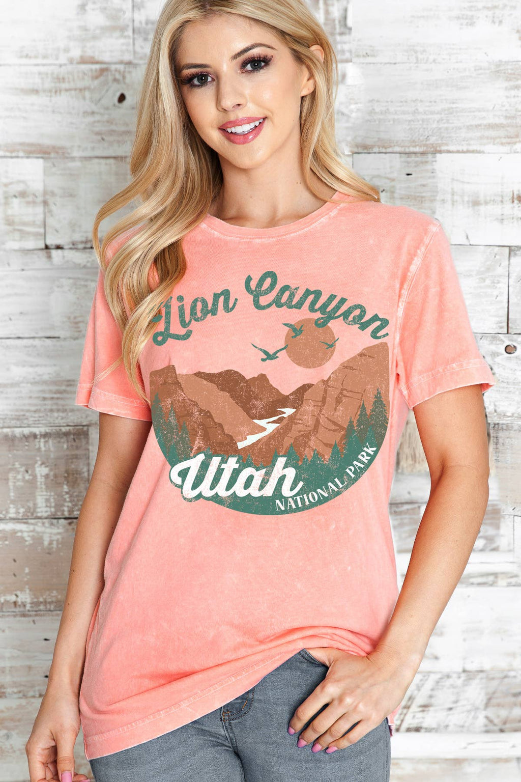 Women Zion Canyon Graphic Print Mineral Wash Top - Adult & Kids T-Shirts, Sweatshirts & Hoodies apparel design preview 1