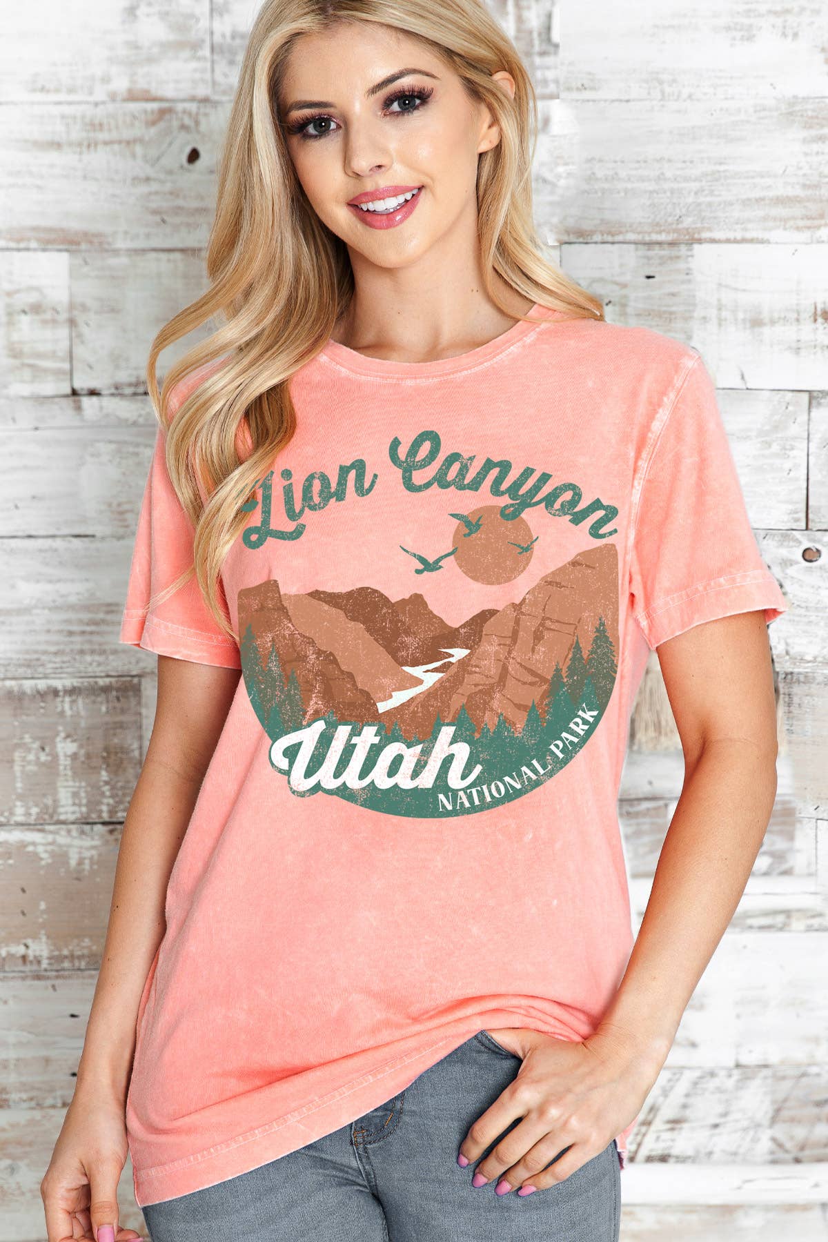 Women Zion Canyon Graphic Print Mineral Wash Top - Adult & Kids T-Shirts, Sweatshirts & Hoodies apparel design preview 1