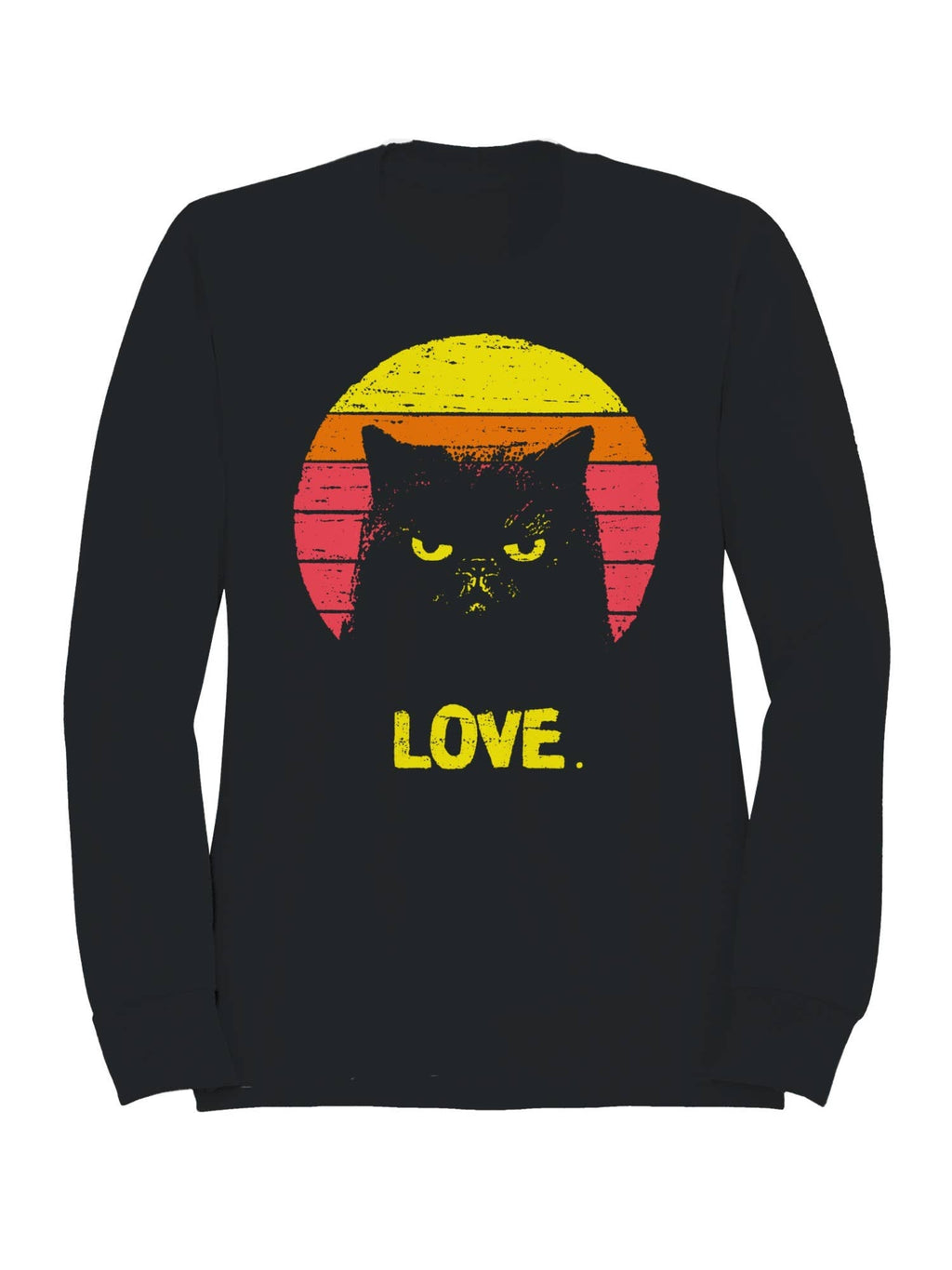 Retro Grumpy Cat Love Sunset Men's - Adult & Kids T-Shirts, Sweatshirts & Hoodies apparel design preview 1