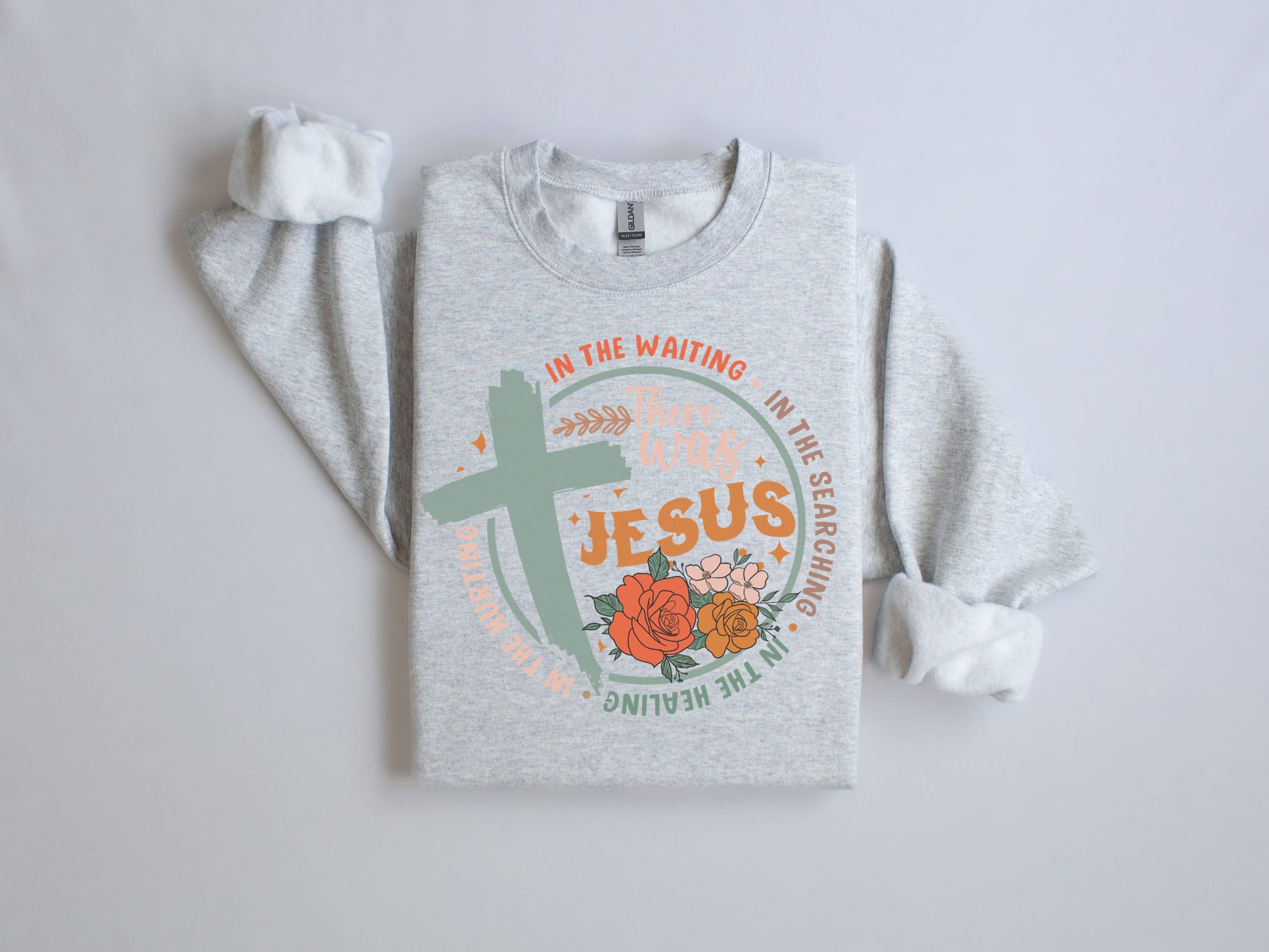There Was Jesus Crew Neck - Adult & Kids T-Shirts, Sweatshirts & Hoodies apparel design preview 1