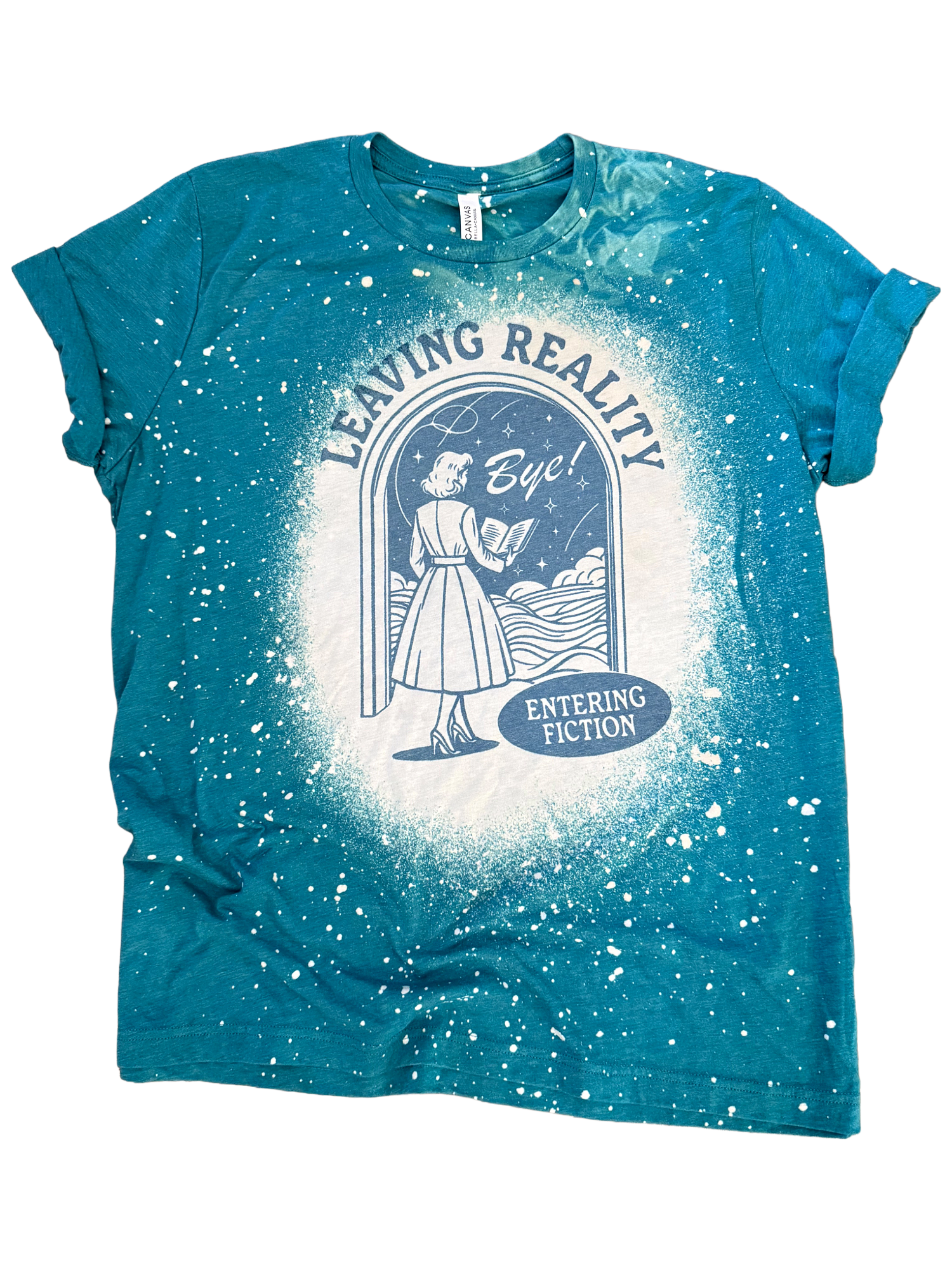 Leaving Reality Book Lover Bleached - Adult & Kids T-Shirts, Sweatshirts & Hoodies apparel design preview 1