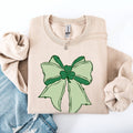 Vintage Bow, Coquette, St Patrick's Day, Shamrock - Adult & Kids T-Shirts, Sweatshirts & Hoodies apparel design preview 1