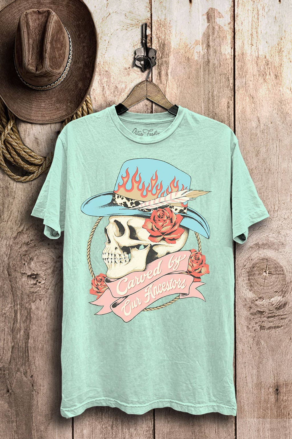 Carved By Our Ancestors Western Skull Graphic Top - Adult & Kids T-Shirts, Sweatshirts & Hoodies apparel design preview 1