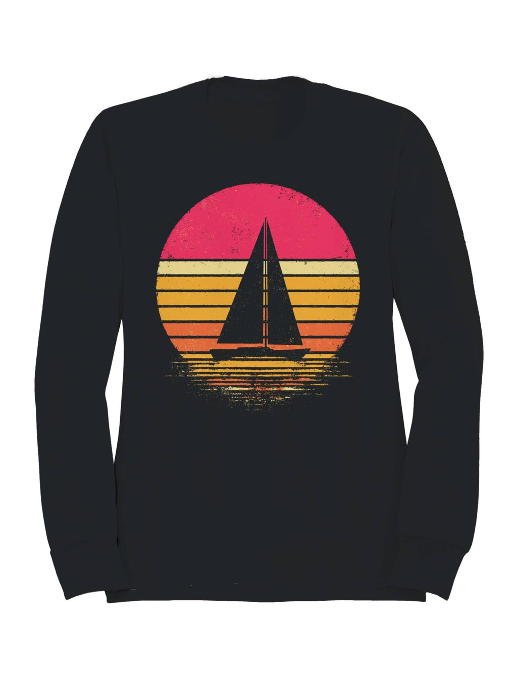 Vintage Sunset Sailboat Silhouette Men's - Adult & Kids T-Shirts, Sweatshirts & Hoodies apparel design preview 1