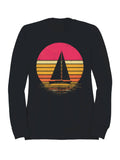 Vintage Sunset Sailboat Silhouette Men's - Adult & Kids T-Shirts, Sweatshirts & Hoodies apparel design preview 1
