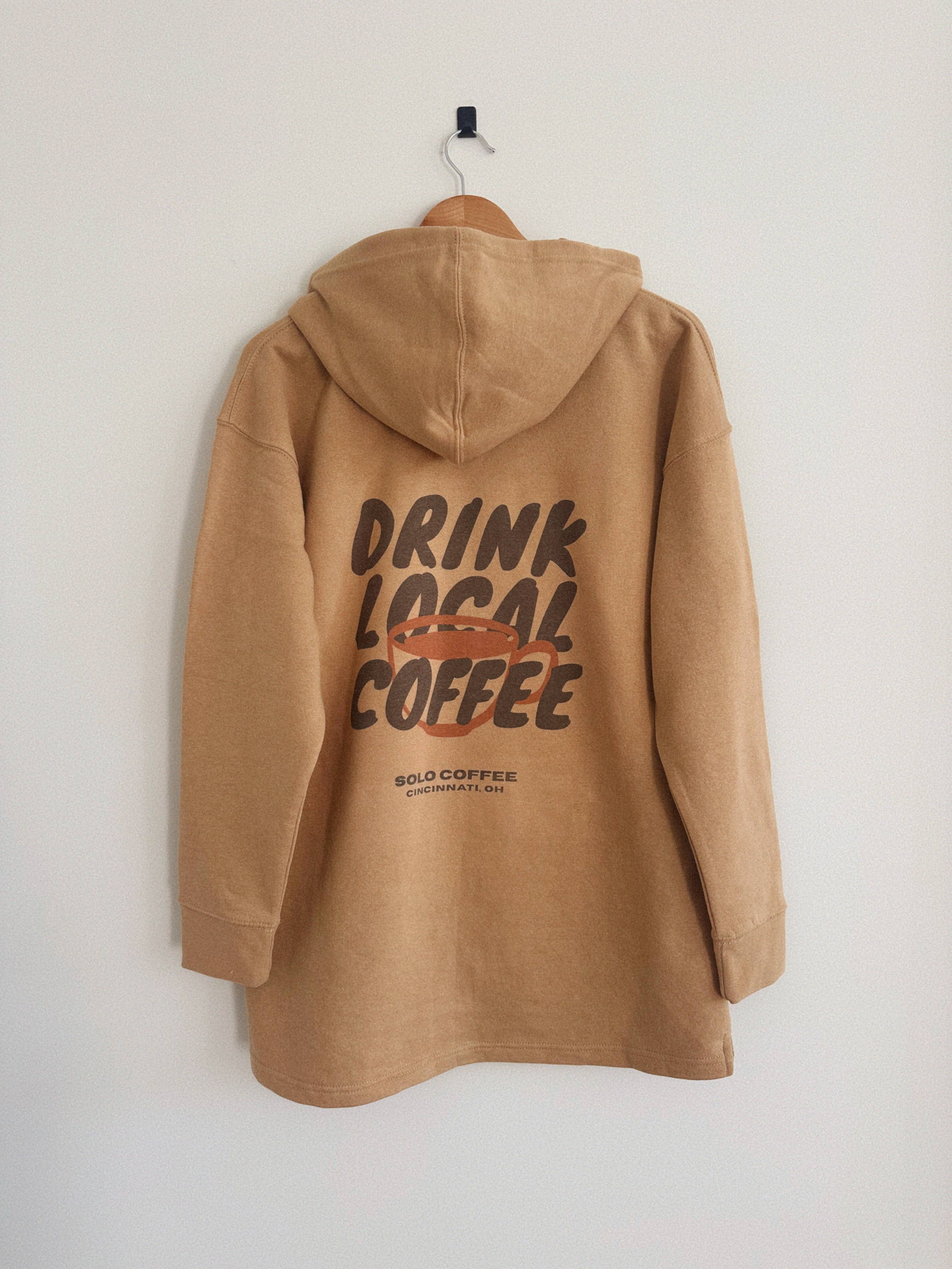 Drink Local Coffee Camel (Full Length) - Adult & Kids T-Shirts, Sweatshirts & Hoodies apparel design preview 1