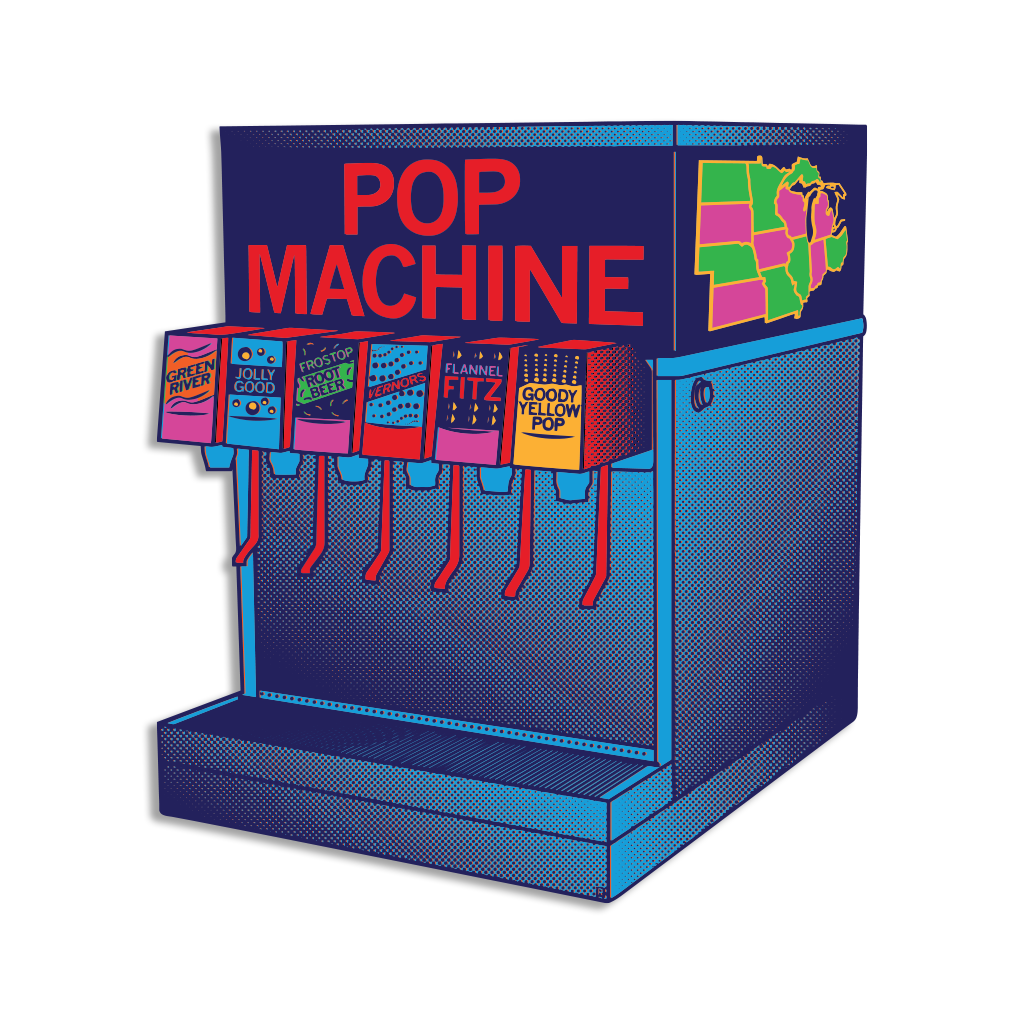 Midwestern Pop Machine Die-Cut Sticker - Adult & Kids T-Shirts, Sweatshirts & Hoodies apparel design preview 1