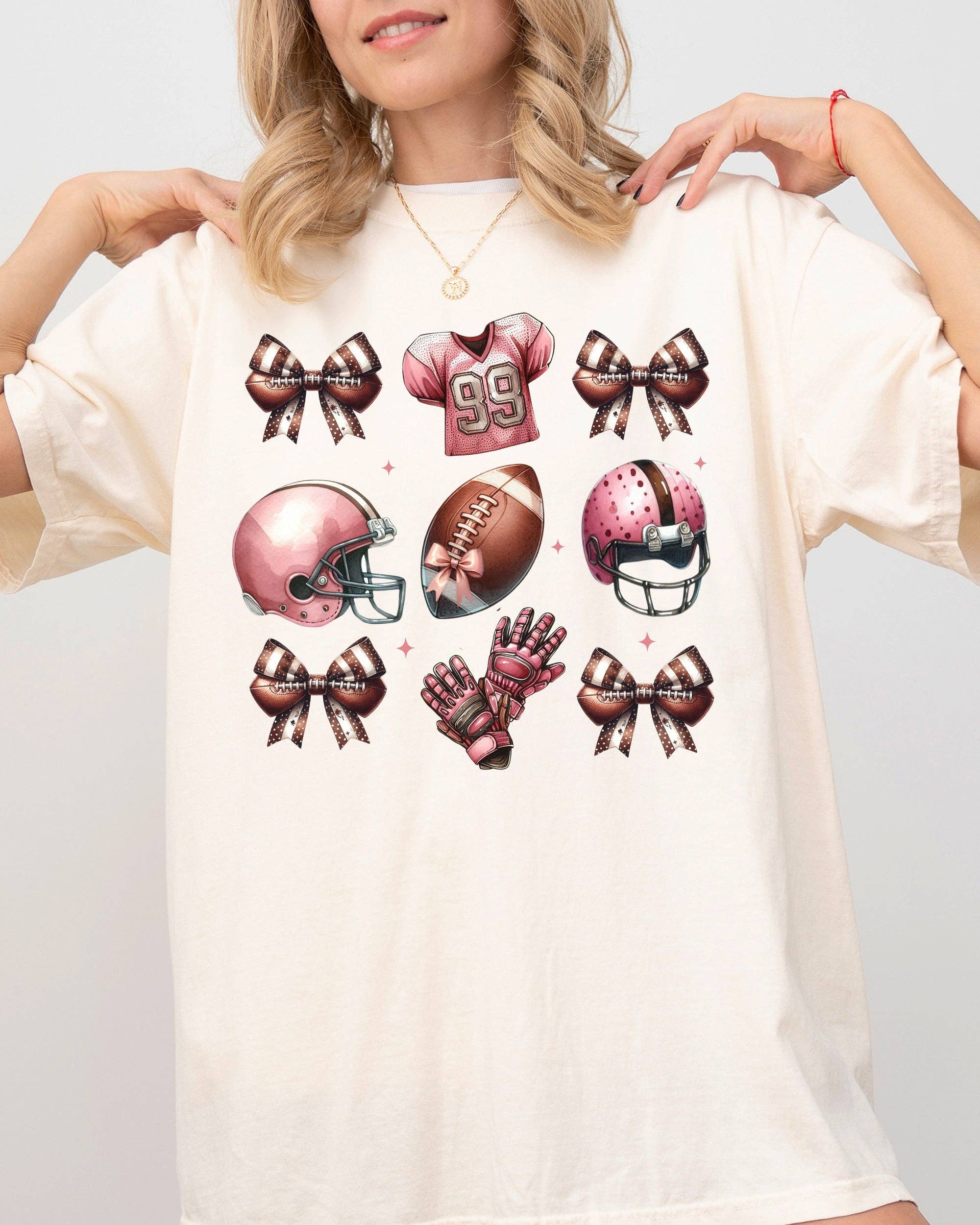 Football Icons, Bow, Ribbon Ghost Western Halloween - Adult & Kids T-Shirts, Sweatshirts & Hoodies apparel design preview 1