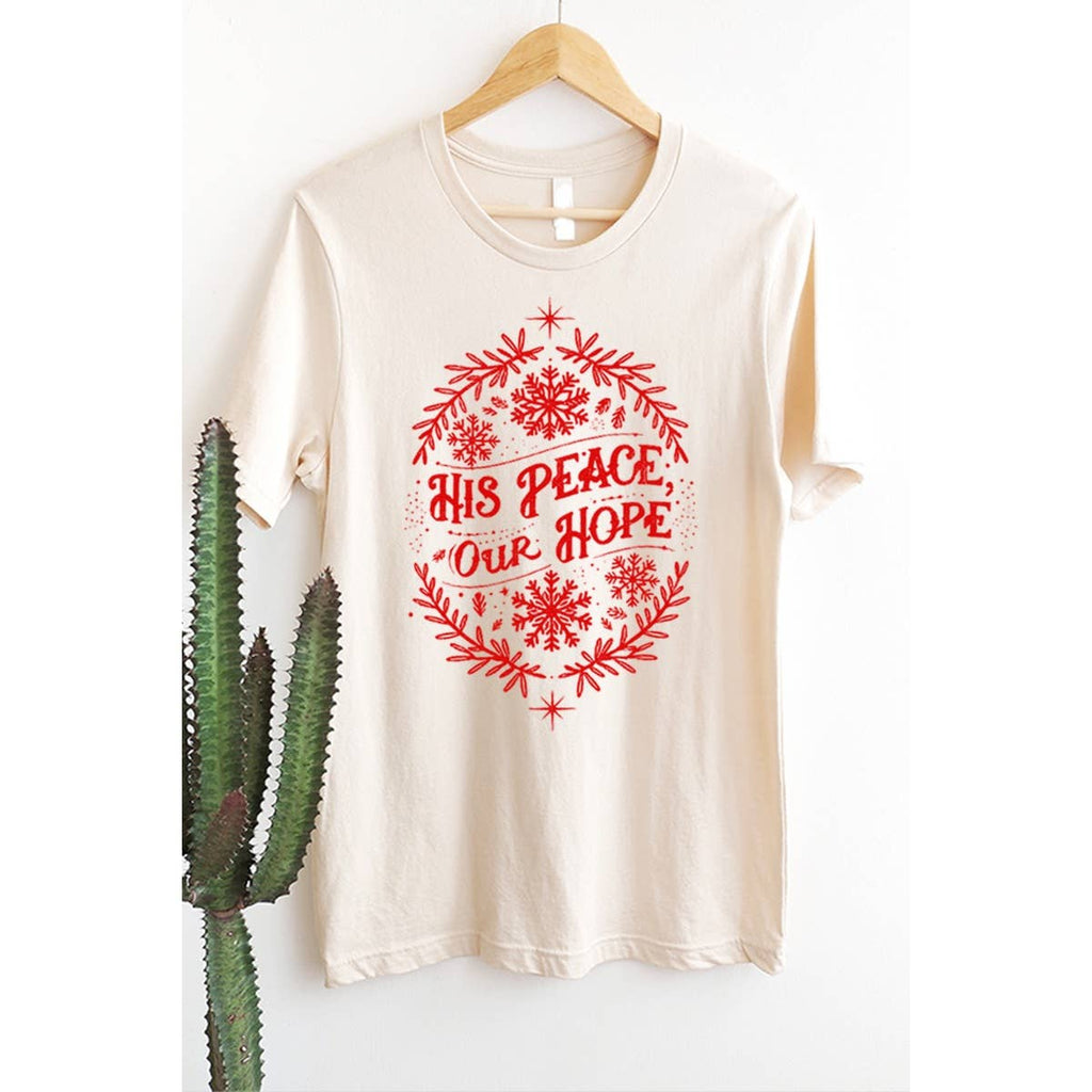His Peace Our Hope Christmas Vintage Graphic - Adult & Kids T-Shirts, Sweatshirts & Hoodies apparel design preview 1