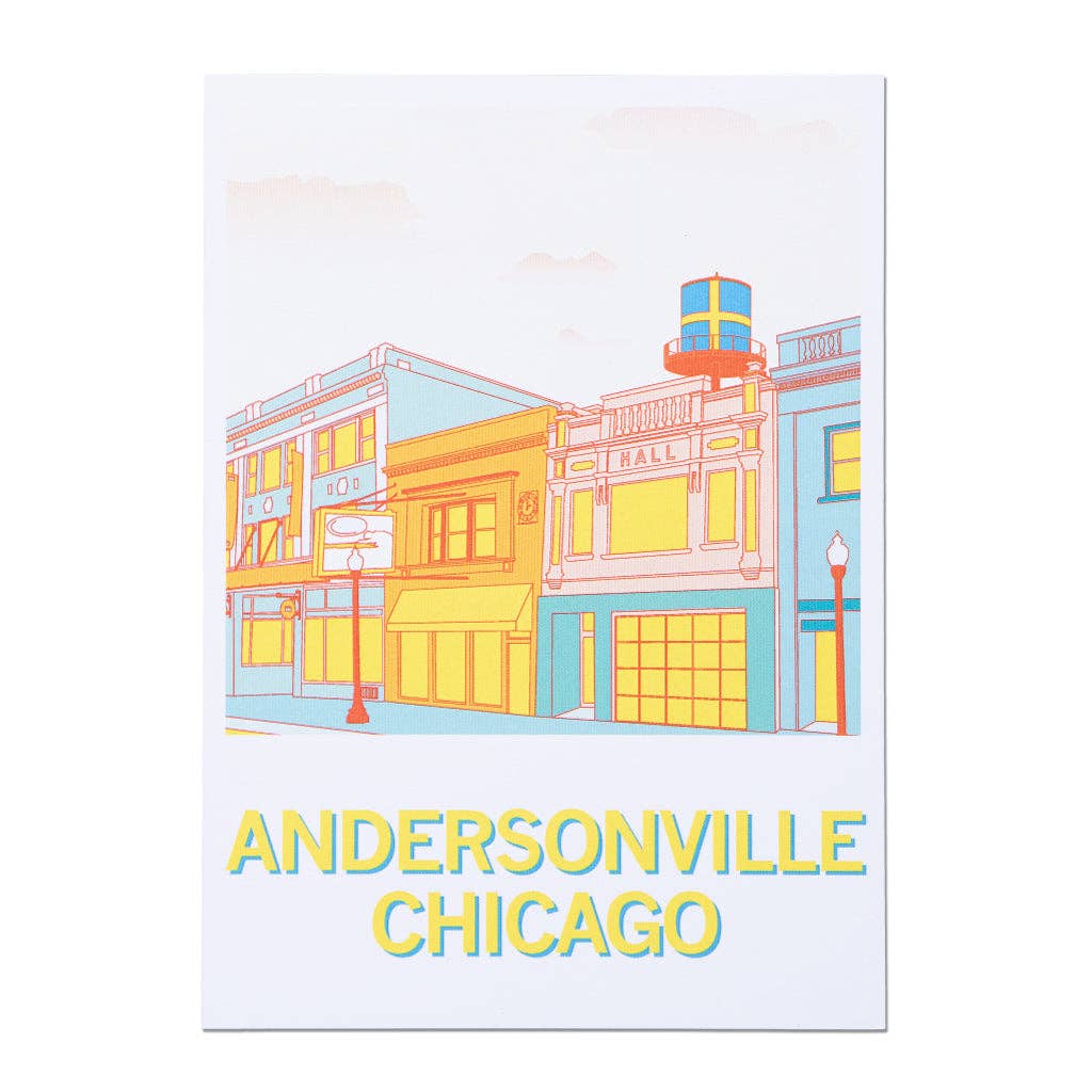 Andersonville Illustration Postcard - Adult & Kids T-Shirts, Sweatshirts & Hoodies apparel design preview 1