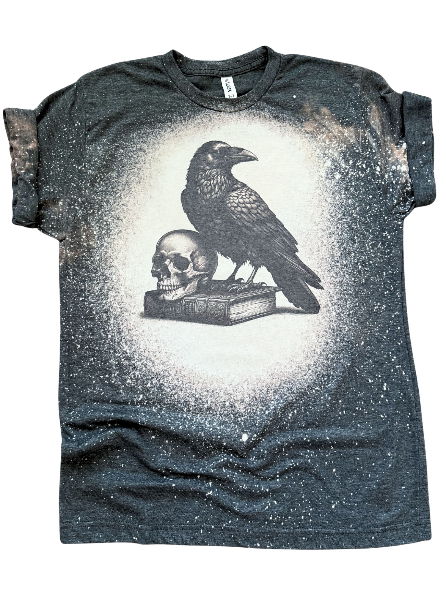 Raven Skull Book Gothic Bleached - Adult & Kids T-Shirts, Sweatshirts & Hoodies apparel design preview 1