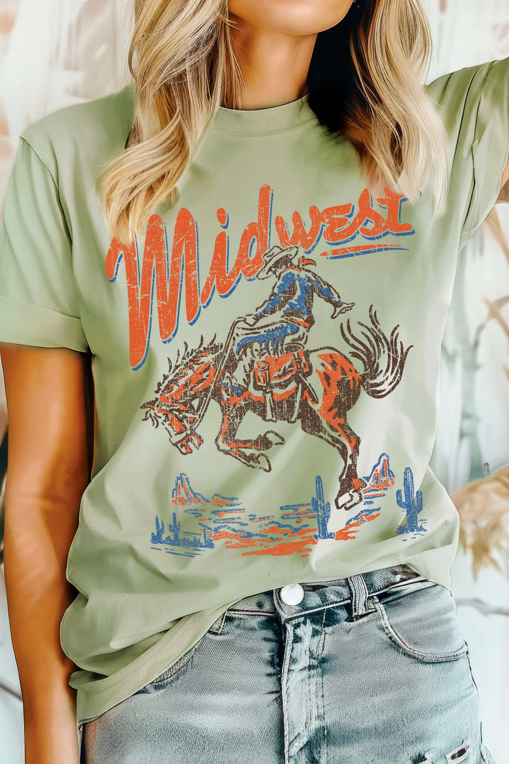 Midwest Rodeo Cowboy Graphic - Adult & Kids T-Shirts, Sweatshirts & Hoodies apparel design preview 1