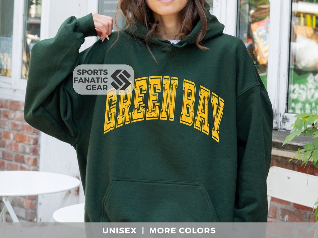 Green Bay Vintage Football 80s Retro Style - Adult & Kids T-Shirts, Sweatshirts & Hoodies apparel design preview 1