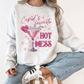 Glittery Cupid's Favorite Hot Mess, Funny, Love - Adult & Kids T-Shirts, Sweatshirts & Hoodies apparel design preview 1