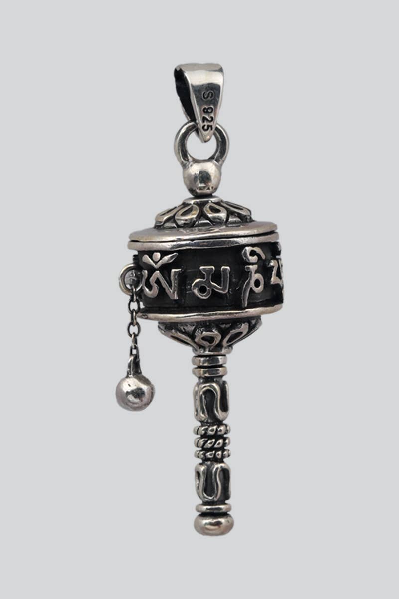 Prayer-Wheel Sterling Silver Pendant (ER-346) - Adult & Kids T-Shirts, Sweatshirts & Hoodies apparel design preview 1