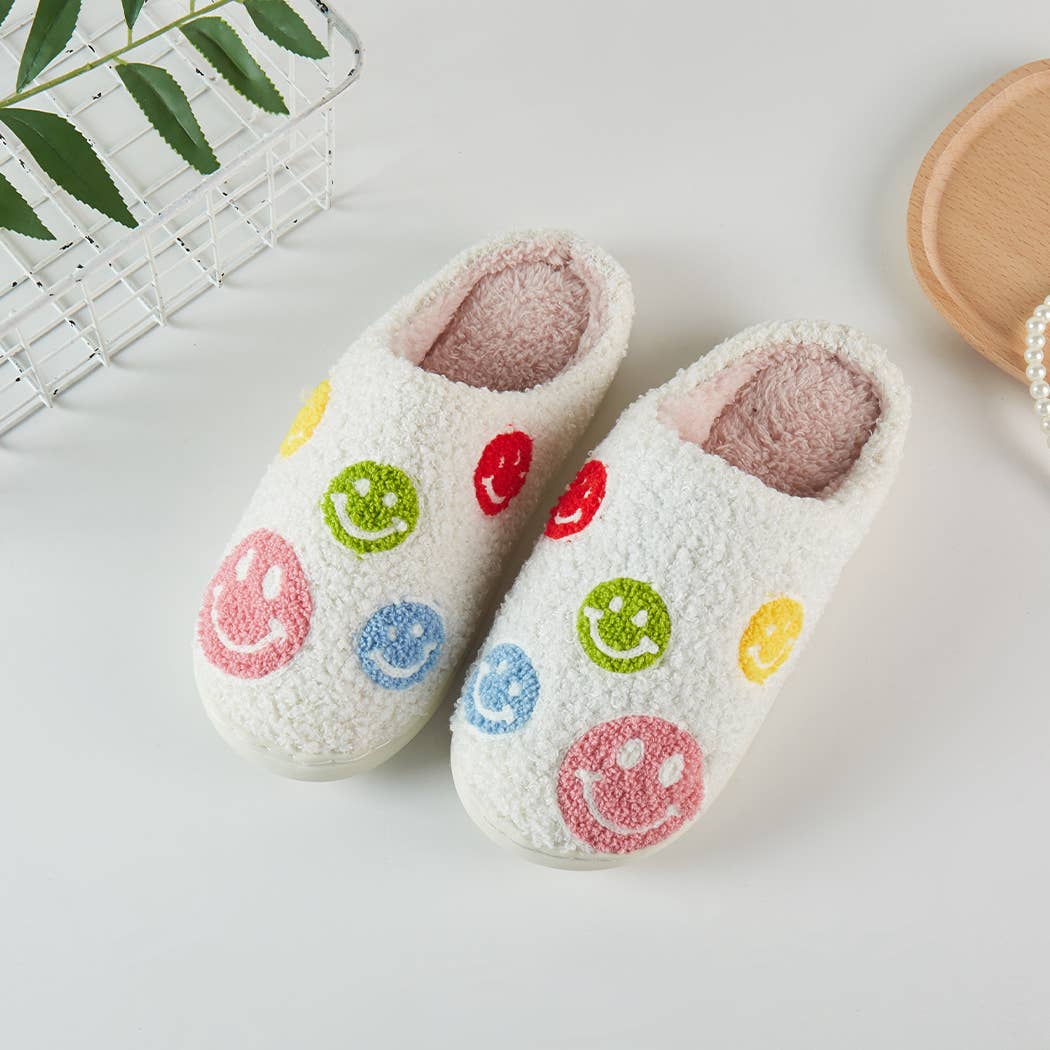 Multi Color Happy Face Soft Home Slippers - Adult & Kids T-Shirts, Sweatshirts & Hoodies apparel design preview 1