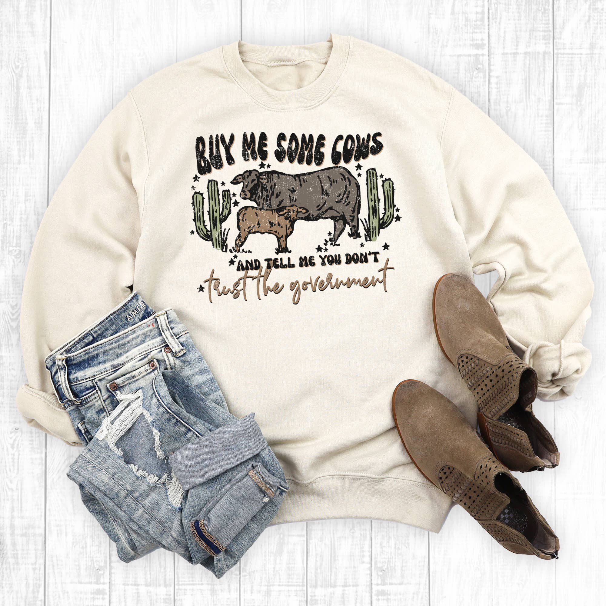 Western Buy Me Some Cows - Adult & Kids T-Shirts, Sweatshirts & Hoodies apparel design preview 1