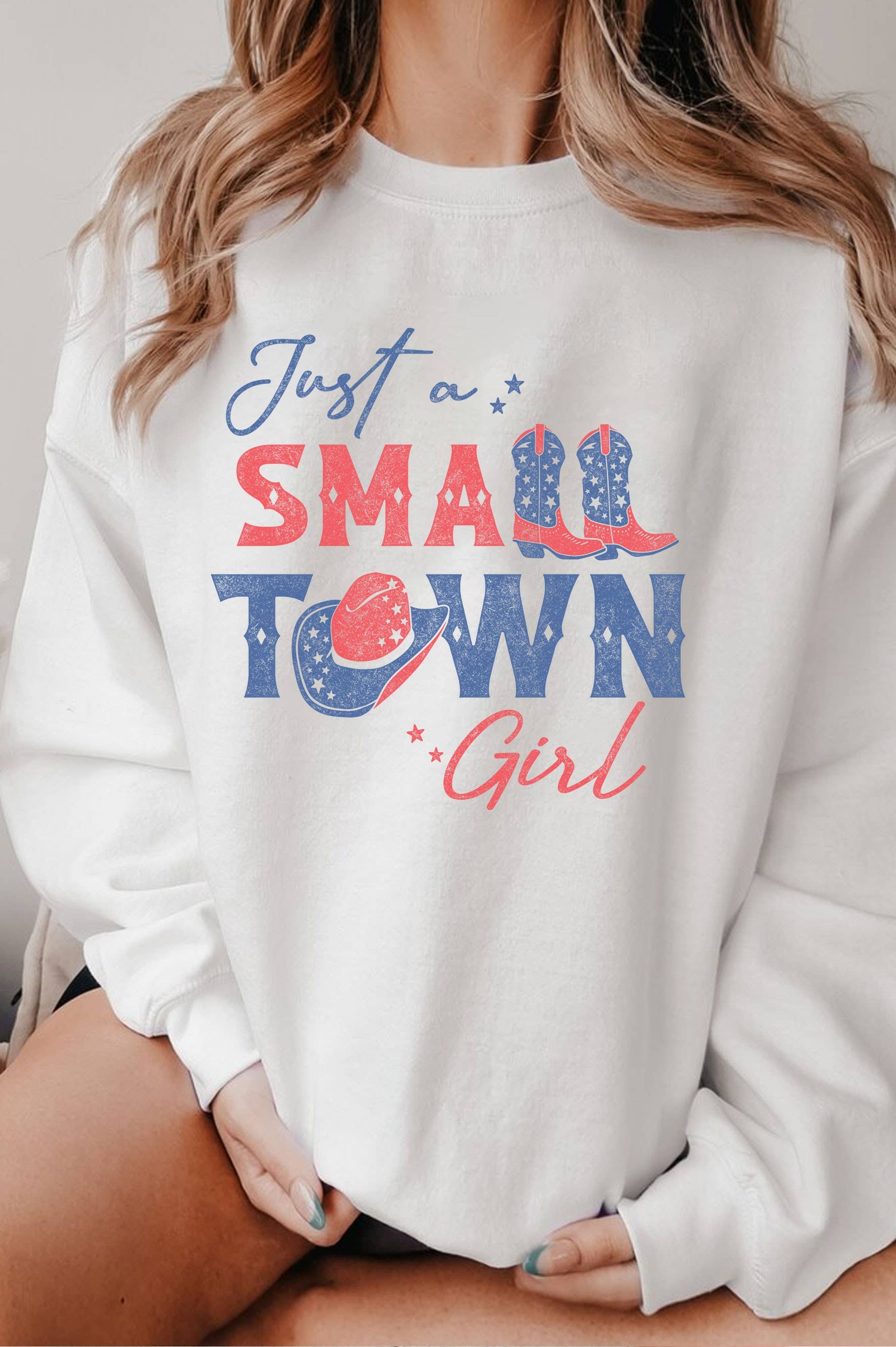 Just A Small Town Girl America Graphic Brushed - Adult & Kids T-Shirts, Sweatshirts & Hoodies apparel design preview 1