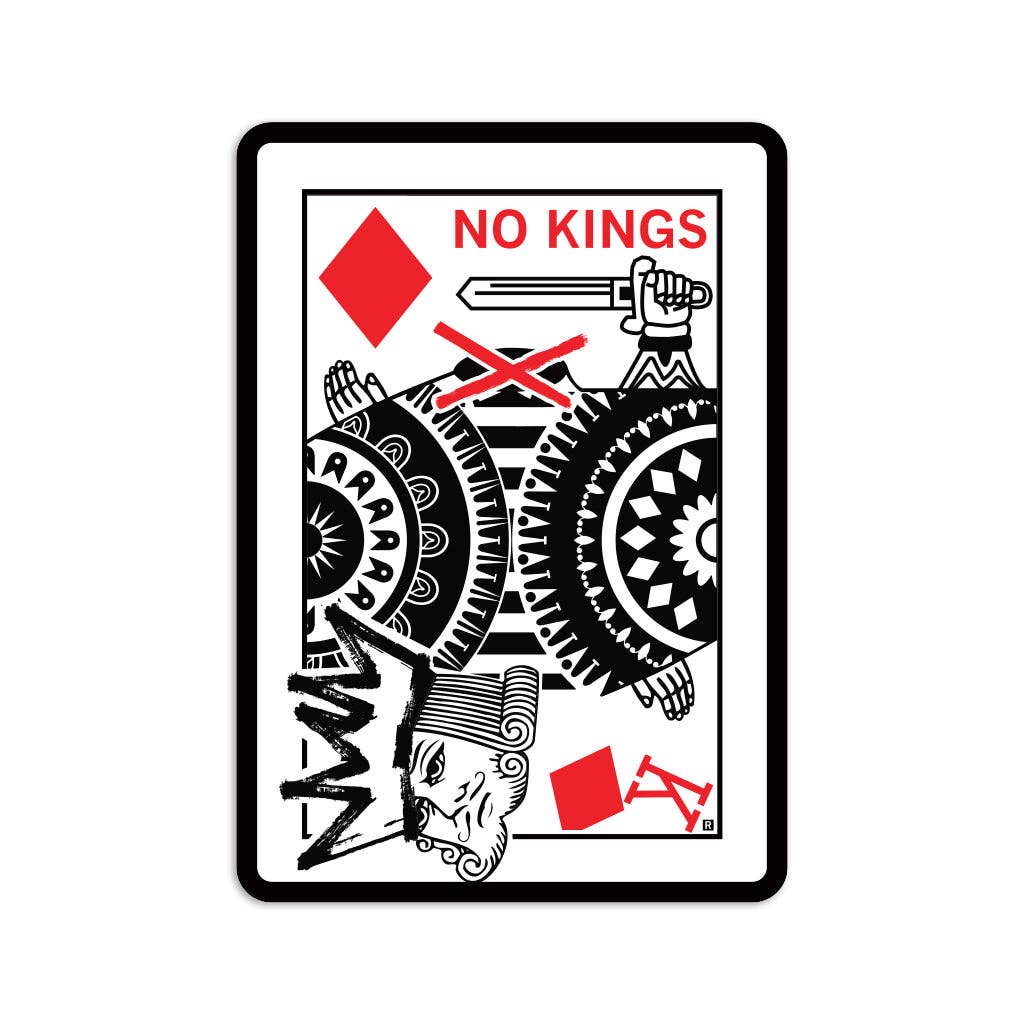 No Kings Playing Card Illustration Die-Cut Sticker - Adult & Kids T-Shirts, Sweatshirts & Hoodies apparel design preview 1