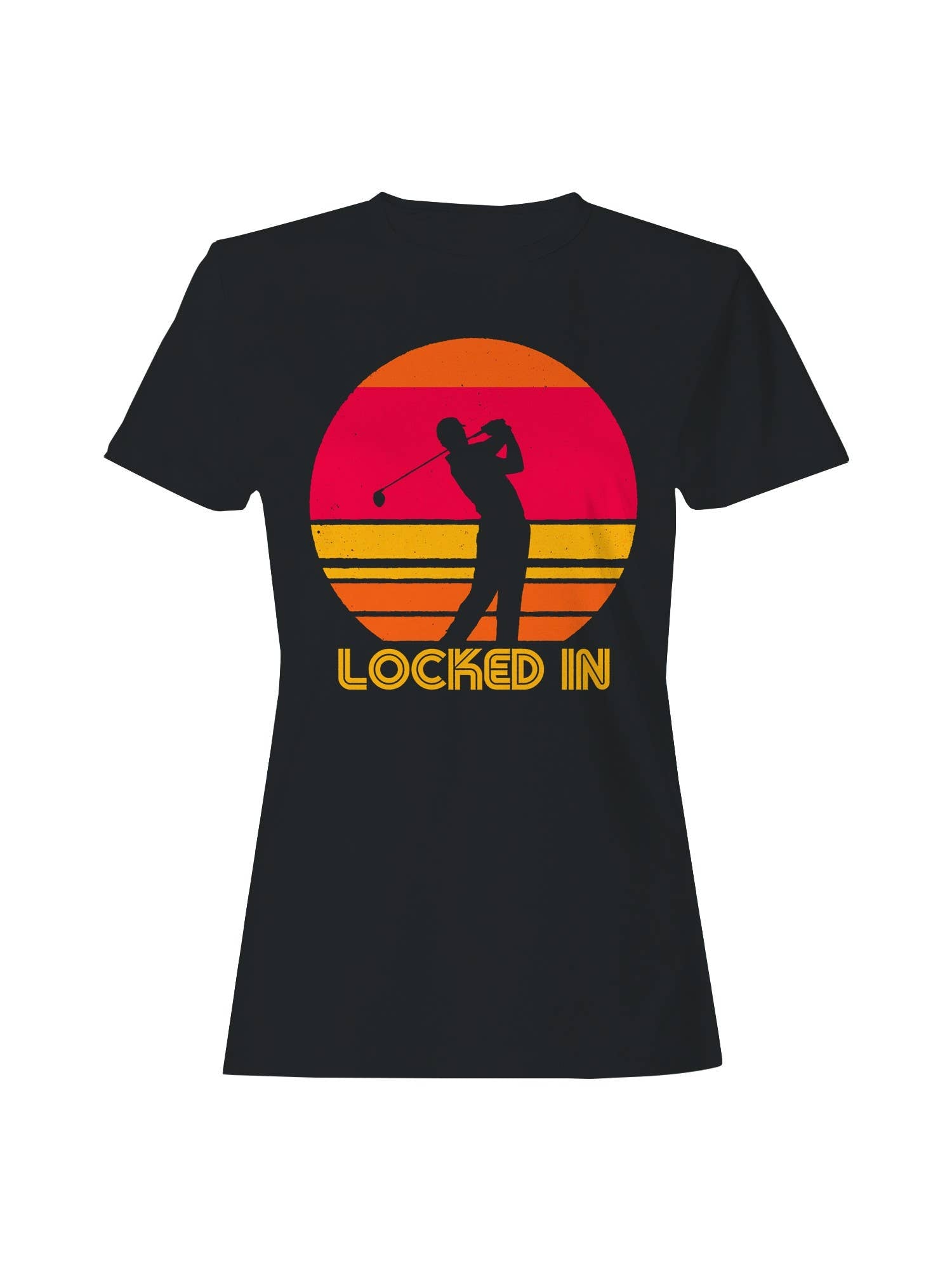 Locked in Golf Sunset Silhouette Women's - Adult & Kids T-Shirts, Sweatshirts & Hoodies apparel design preview 1