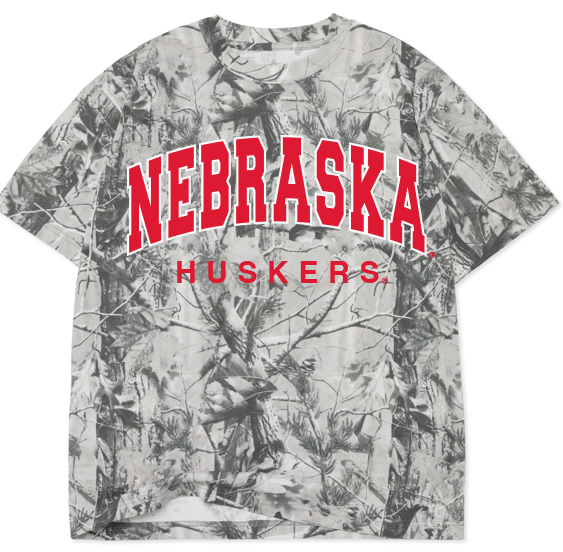 Nebraska Huskers Filled Gault Black/White Camo - Adult & Kids T-Shirts, Sweatshirts & Hoodies apparel design preview 1