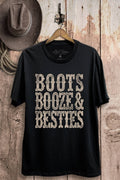 Boots Booze and Besties Graphic Top - Adult & Kids T-Shirts, Sweatshirts & Hoodies apparel design preview 1