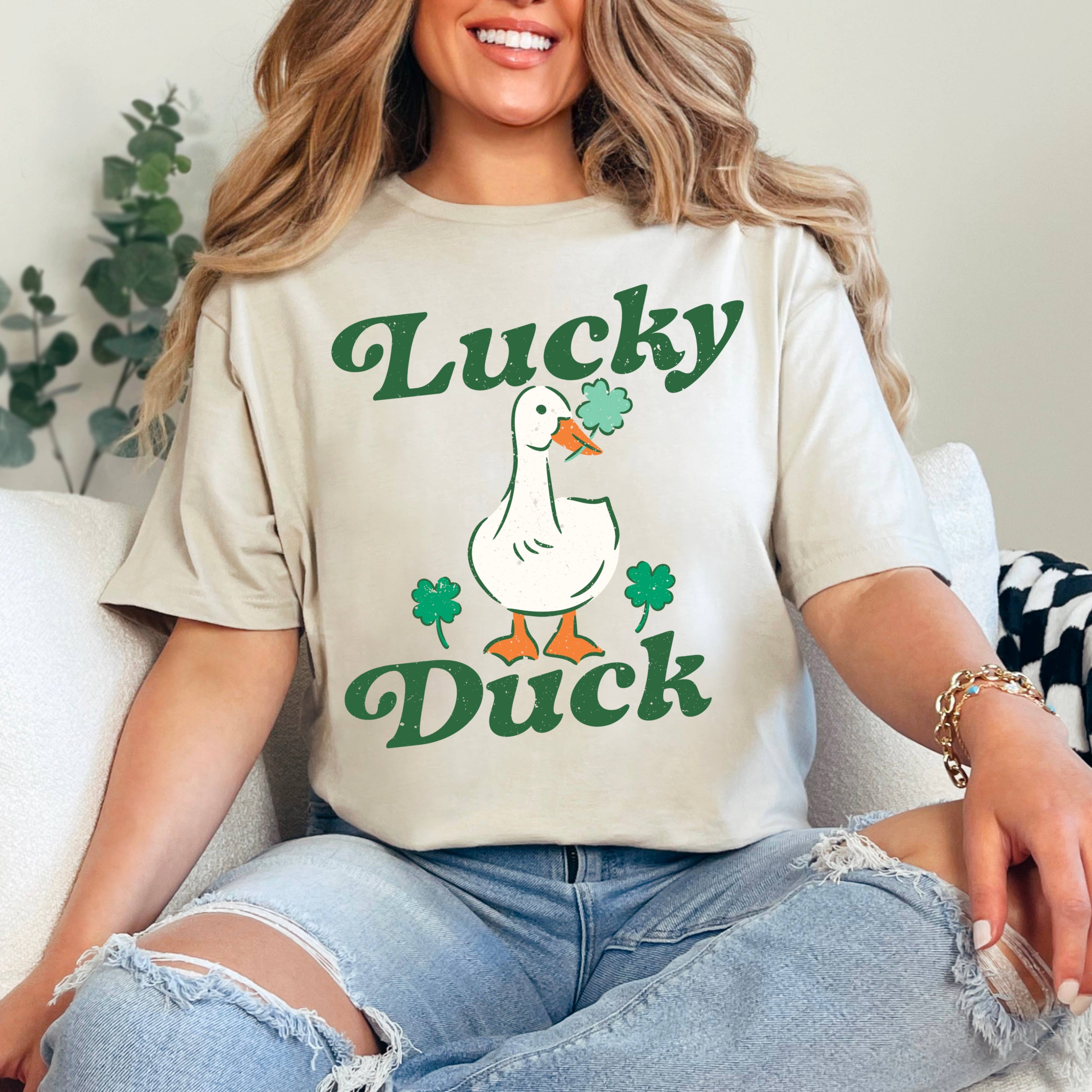 Lucky Duck St. Patrick'S Day Graphic Gildan - Adult & Kids T-Shirts, Sweatshirts & Hoodies apparel design preview 1