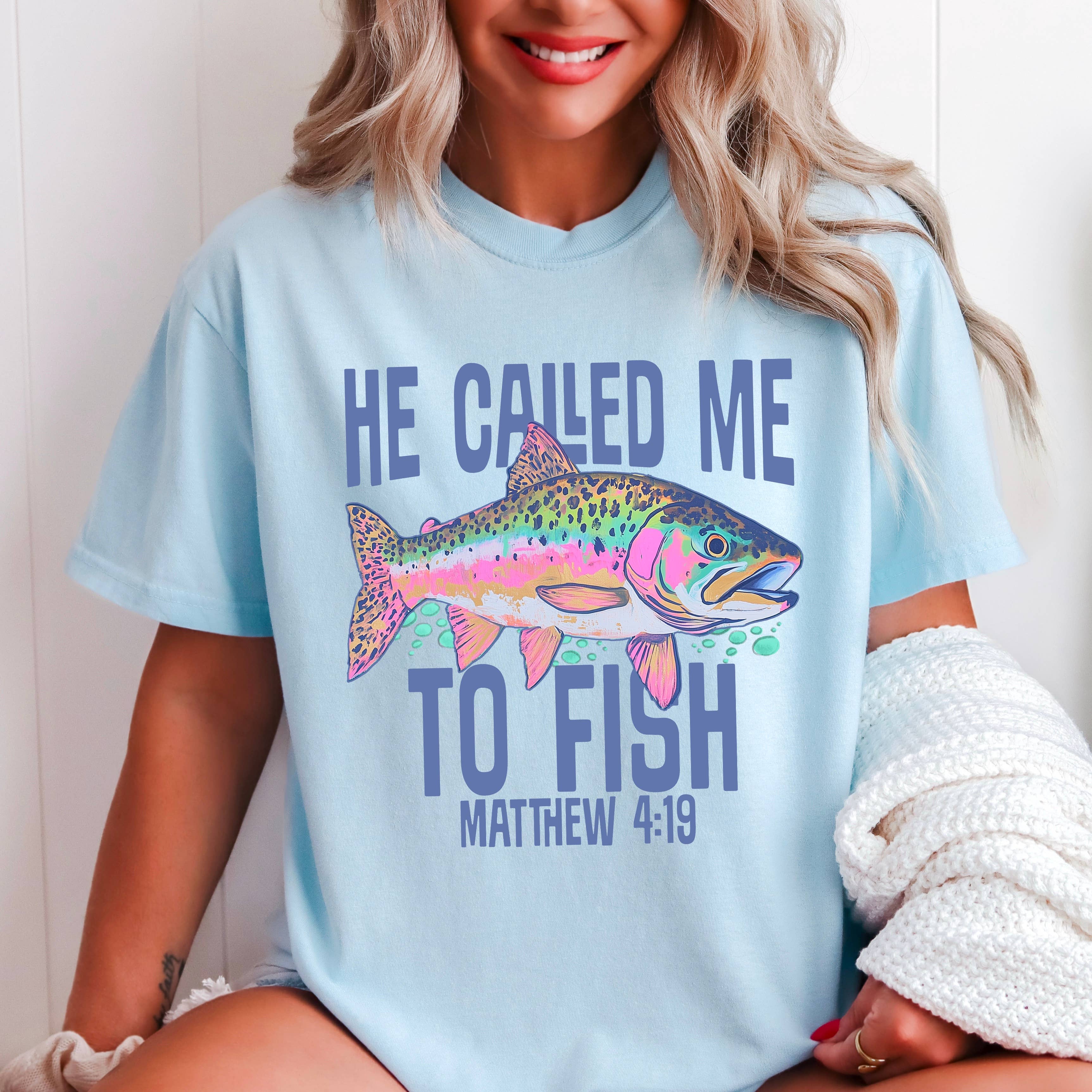 He Called Me To Fish Christian Comfort Color - Adult & Kids T-Shirts, Sweatshirts & Hoodies apparel design preview 1