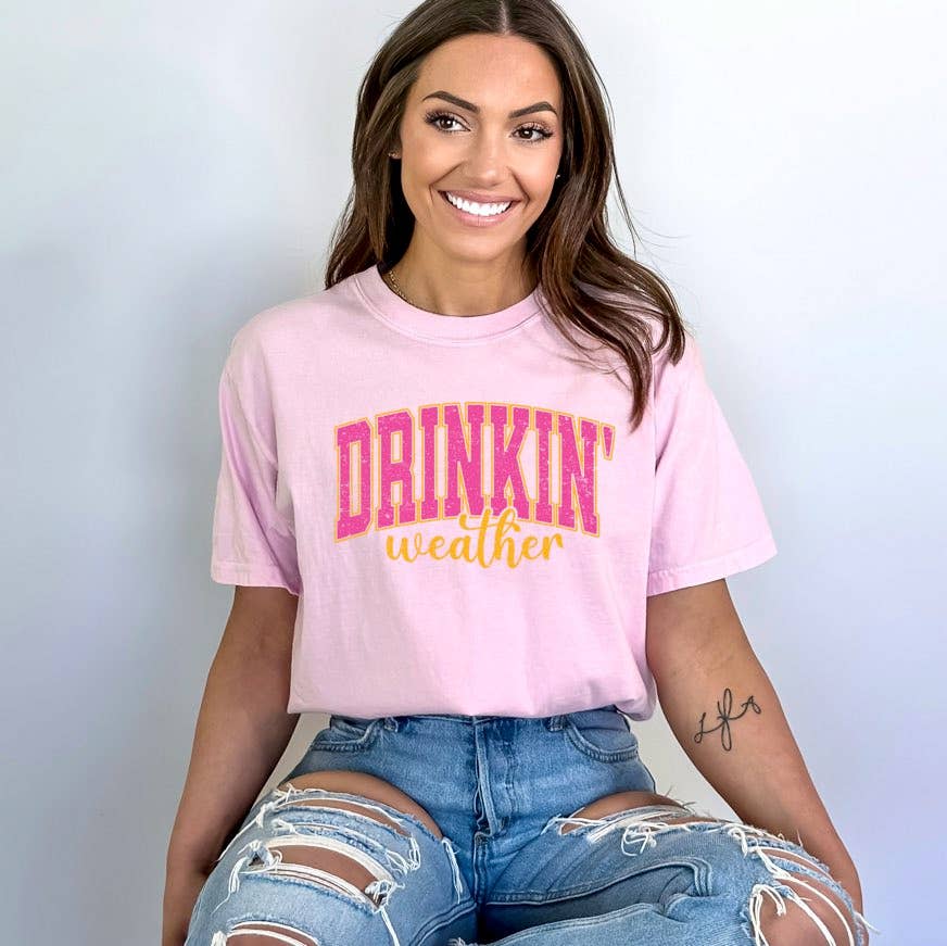 Drinkin' Weather - Adult & Kids T-Shirts, Sweatshirts & Hoodies apparel design preview 1