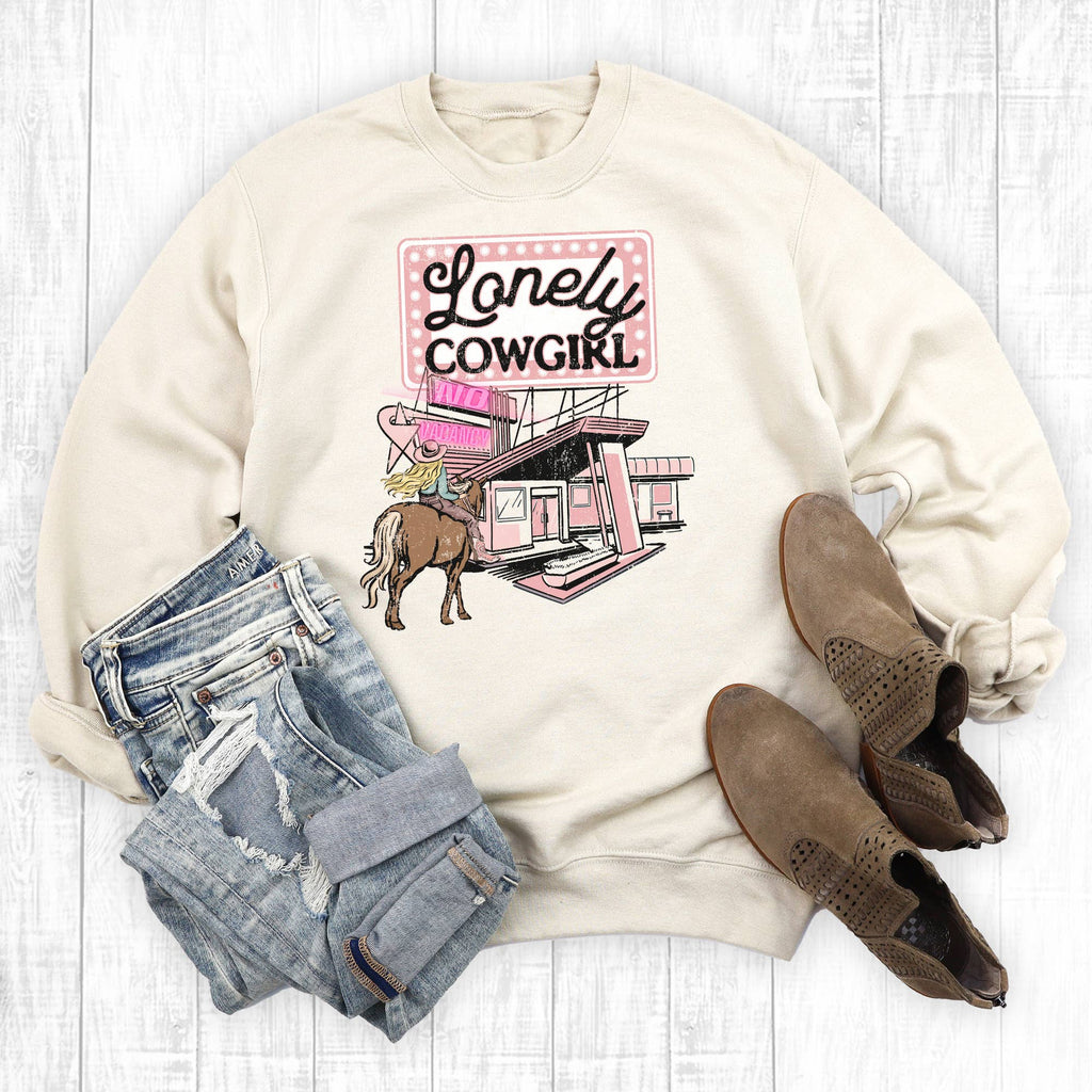 Western Lonely Cowgirl - Adult & Kids T-Shirts, Sweatshirts & Hoodies apparel design preview 1
