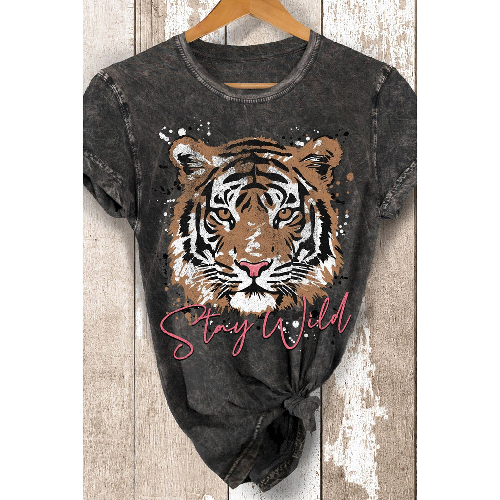 Tiger-Stay Wild Mineral Wash - Adult & Kids T-Shirts, Sweatshirts & Hoodies apparel design preview 1