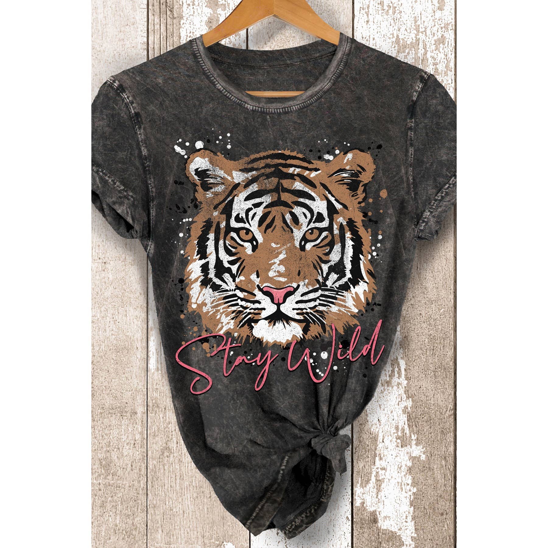 Tiger-Stay Wild Mineral Wash - Adult & Kids T-Shirts, Sweatshirts & Hoodies apparel design preview 1