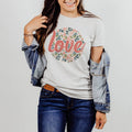 Love Floral Circle Valentine's Day Sizes XS-2XL - Adult & Kids T-Shirts, Sweatshirts & Hoodies apparel design preview 1