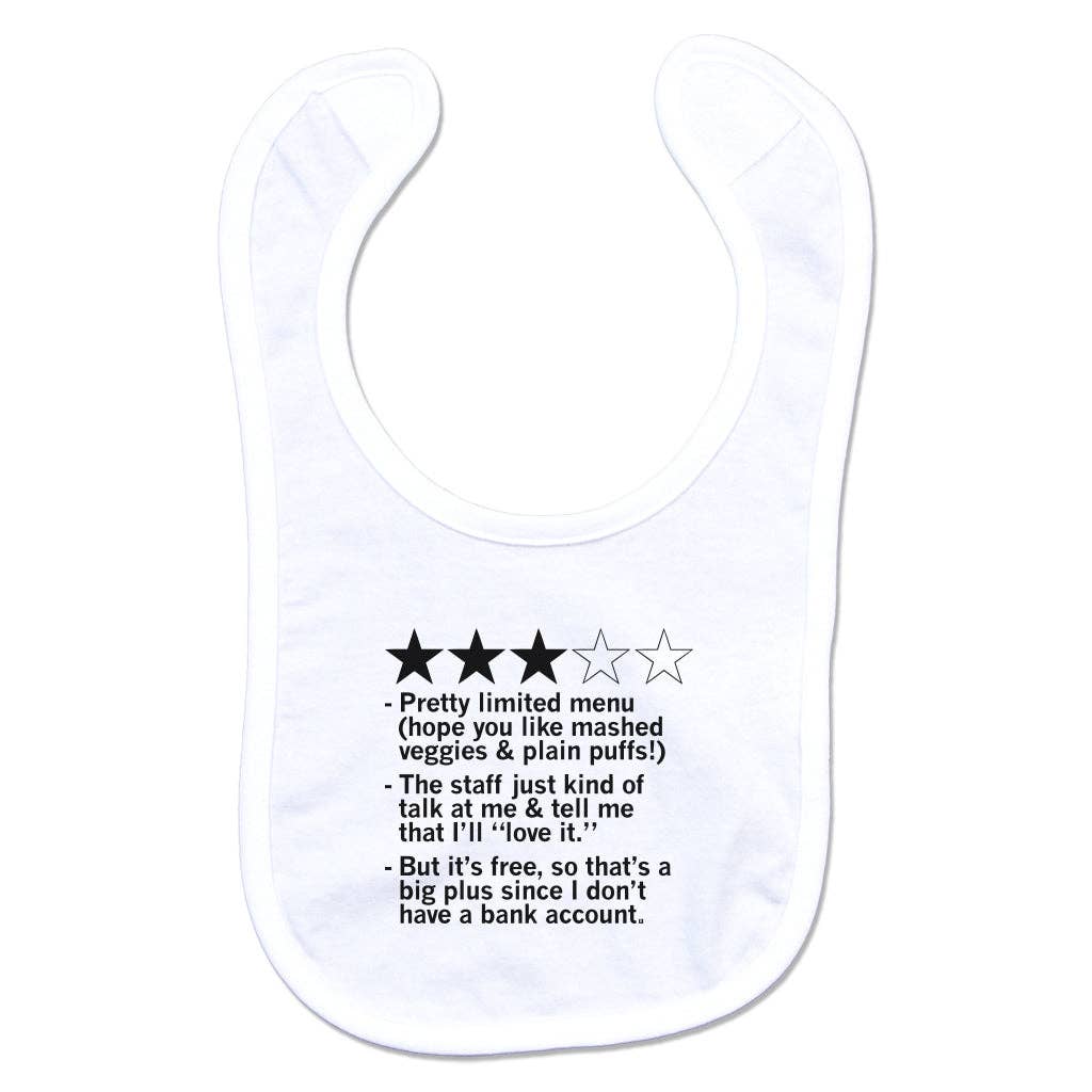 Three Star Review Bib - Adult & Kids T-Shirts, Sweatshirts & Hoodies apparel design preview 1