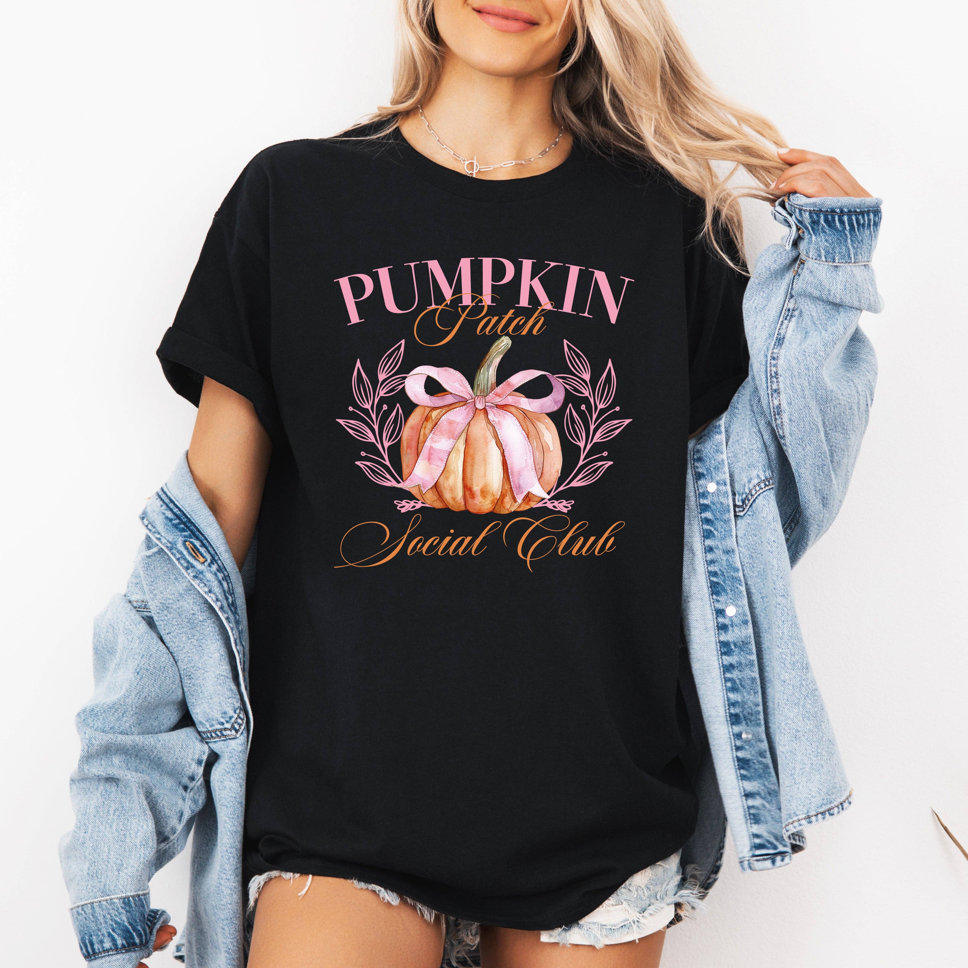 Pumpkin Patch Social Club, Autumn, Fall, - Adult & Kids T-Shirts, Sweatshirts & Hoodies apparel design preview 1