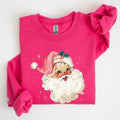 Retro Santa, Pink Christmas Sparkles Vintage Xmas - Adult & Kids T-Shirts, Sweatshirts & Hoodies apparel design preview 1